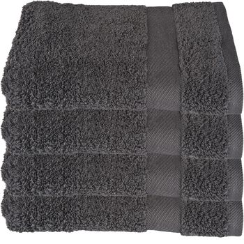 Set 4 prosoape baie corp princess, 500 g/mp, 100% bumbac, 50 x 100 cm, gri