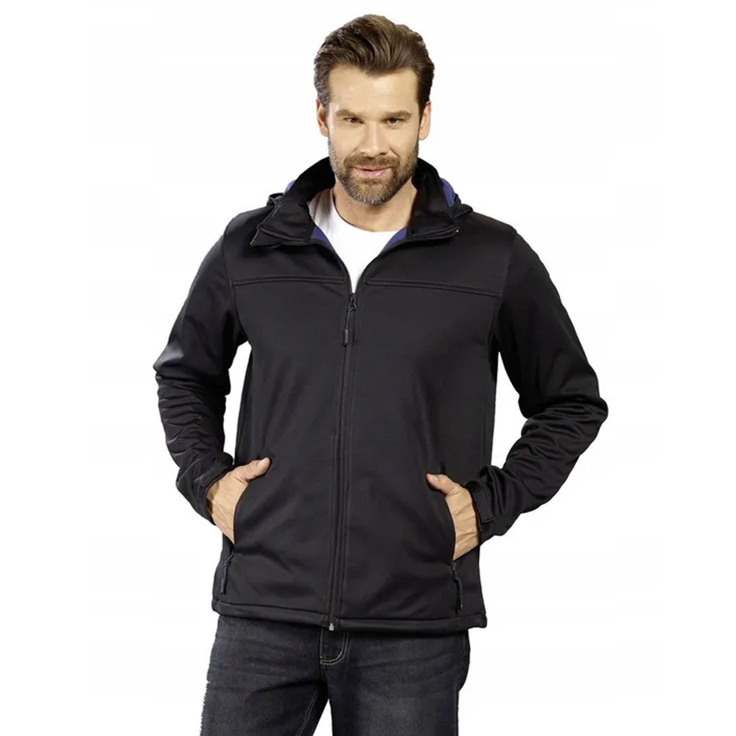 Jacheta cu gluga, Softshell, Tendegrees, impemeabila, rezistenta la vant, negru, L fotografia produsului View 7 L