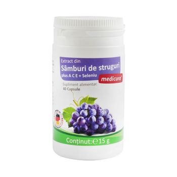 Extract din samburi de struguri + a c e + seleniu, 40 capsule medicura