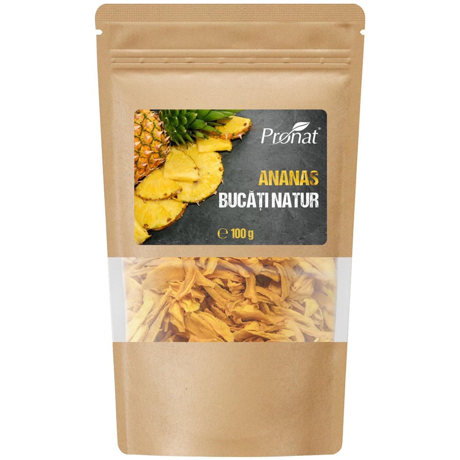 Ananas bucati natur, 100g fotografia produsului