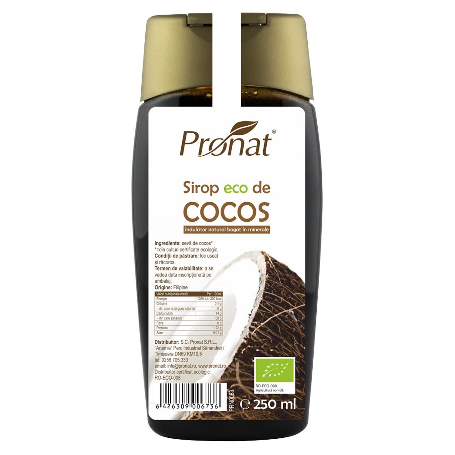 Sirop indulcitor din nectarul florilor de cocos Bio, 250 ml /350 g fotografia produsului