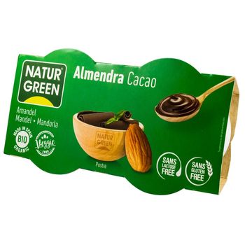 Desert bio de migdale cu cacao, 2x125g natur green