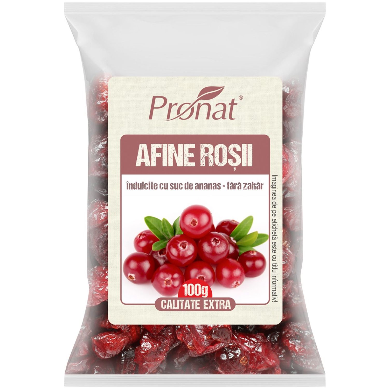 Afine rosii uscate (merisoare, cranberry), 100g fotografia produsului
