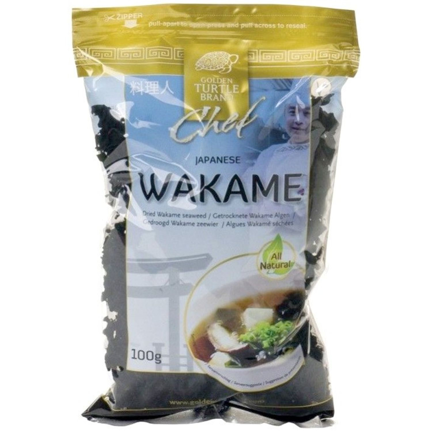Golden turtle wakame alge uscate, 100 g fotografia produsului