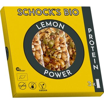 Batoane bio crocante cu lamaie power, 3x25g schock's