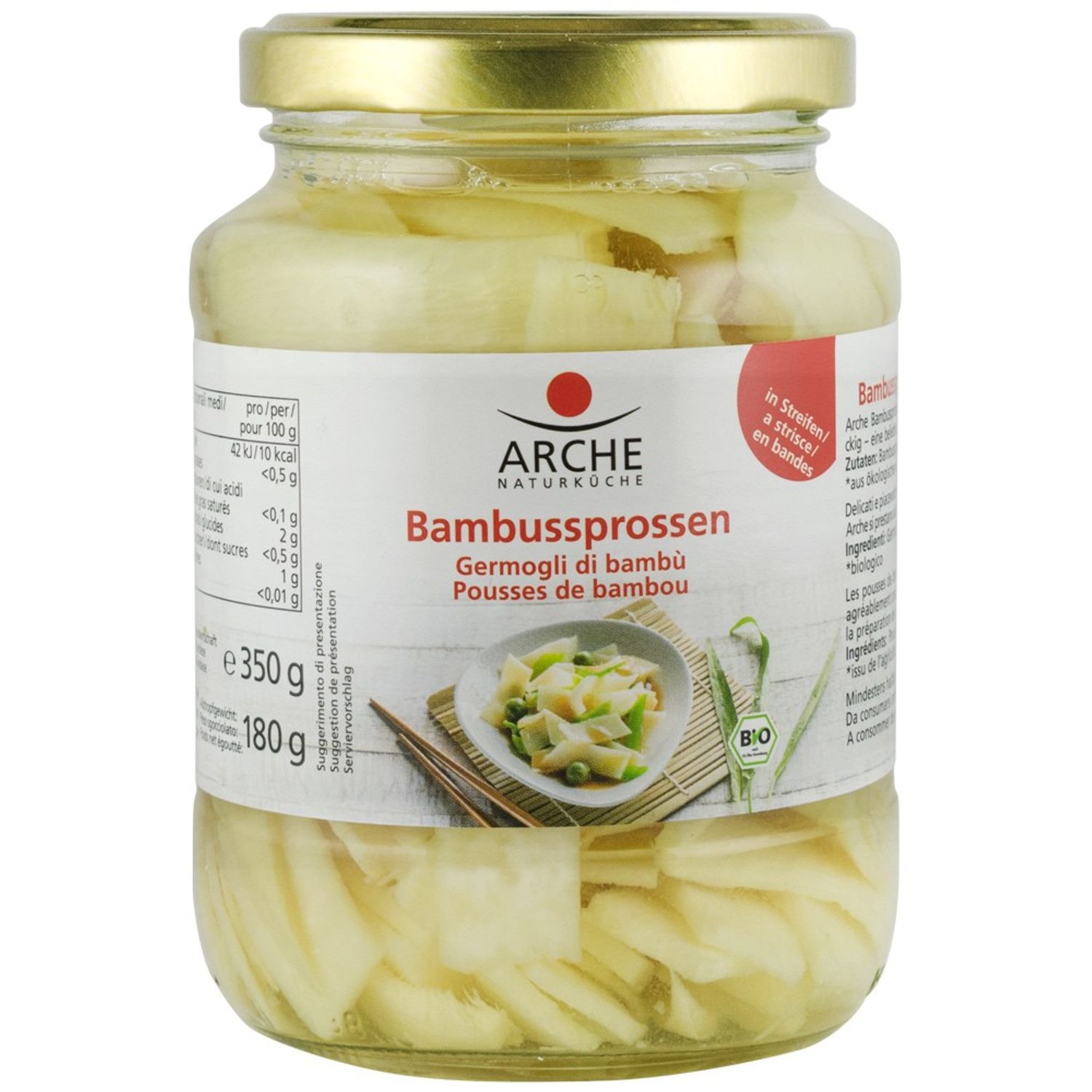 Felii de bambus Bio in saramura, 350 g Arche fotografia produsului