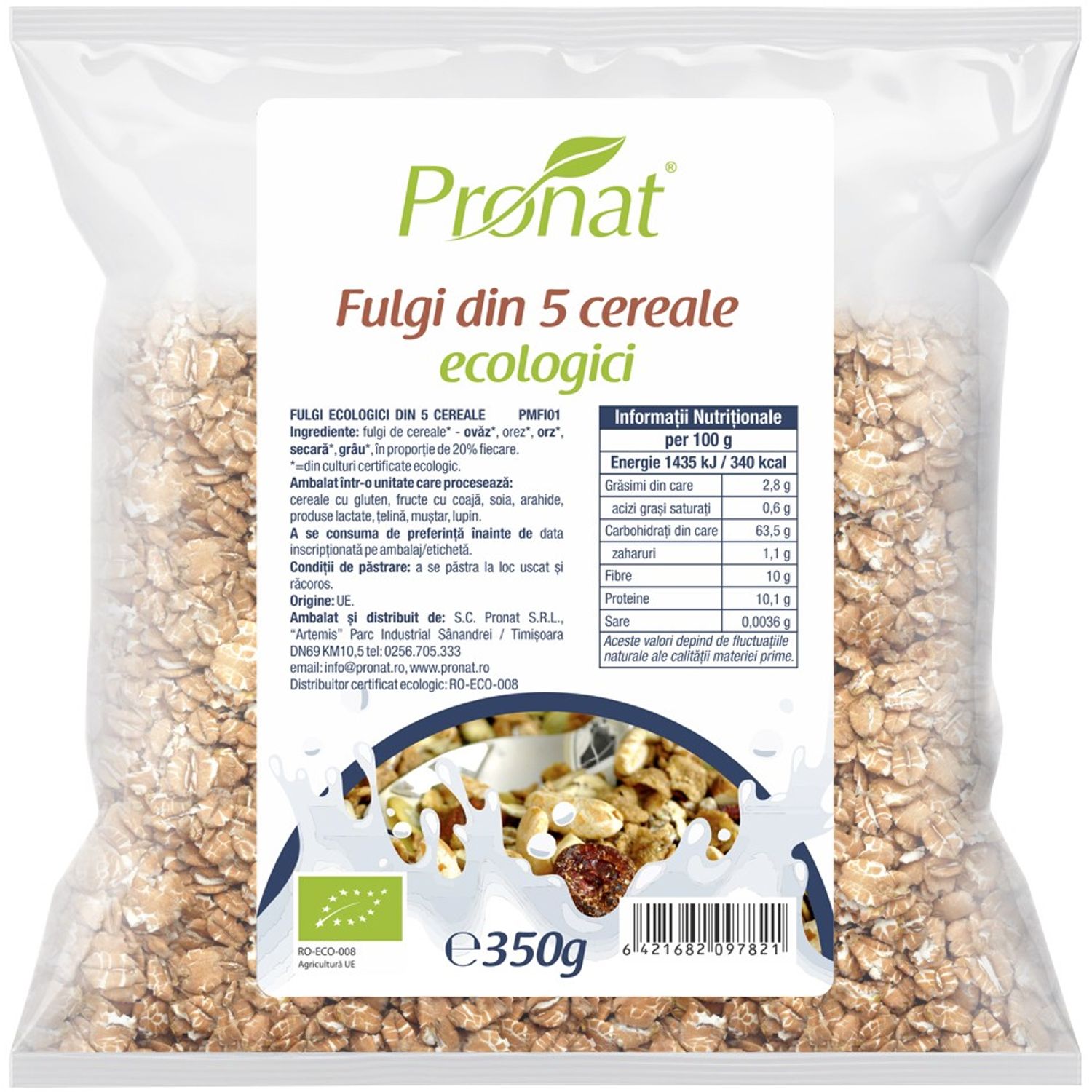 Fulgi din 5 cereale Bio, 350 g fotografia produsului View 2 L