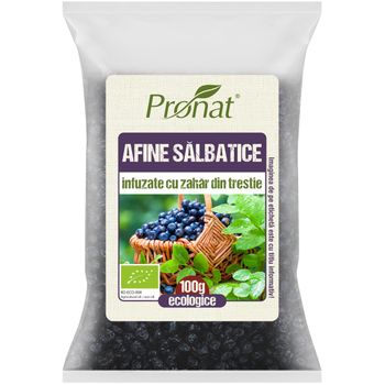 Afine salbatice bio indulcite cu zahar din trestie, 100 g