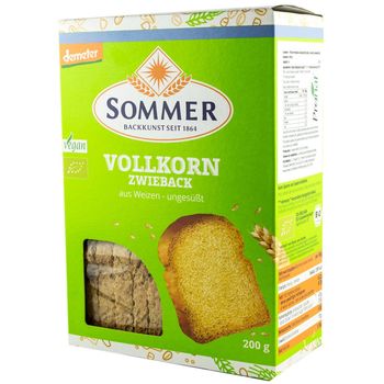 Paine integrala bio din grau, crocanta, neindulcita, demeter 200 g sommer