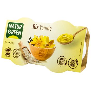 Desert bio de orez cu vanilie, 2x125g natur green