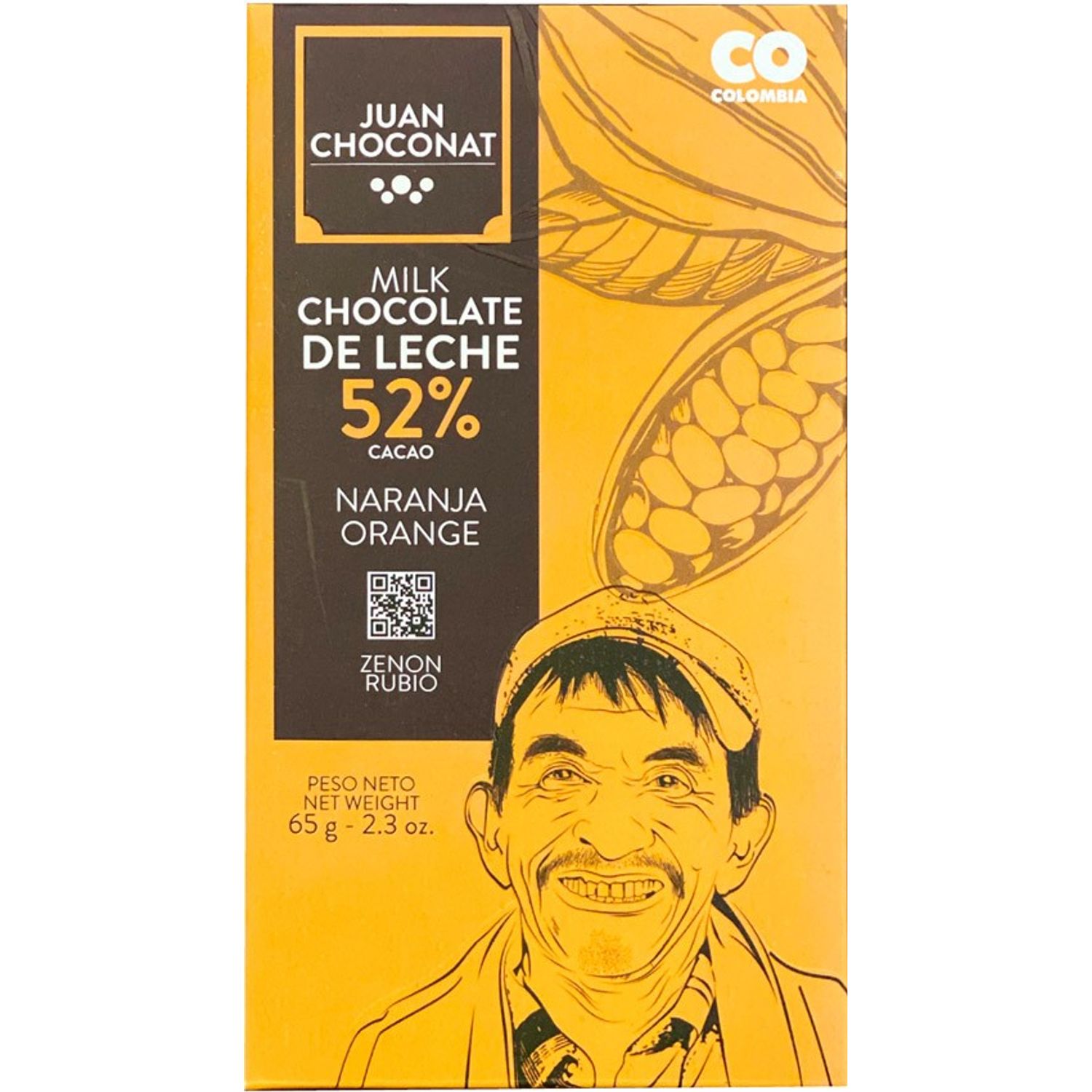 Ciocolata cu lapte si portocale 52% cacao, 65g Juan Choconat fotografia produsului