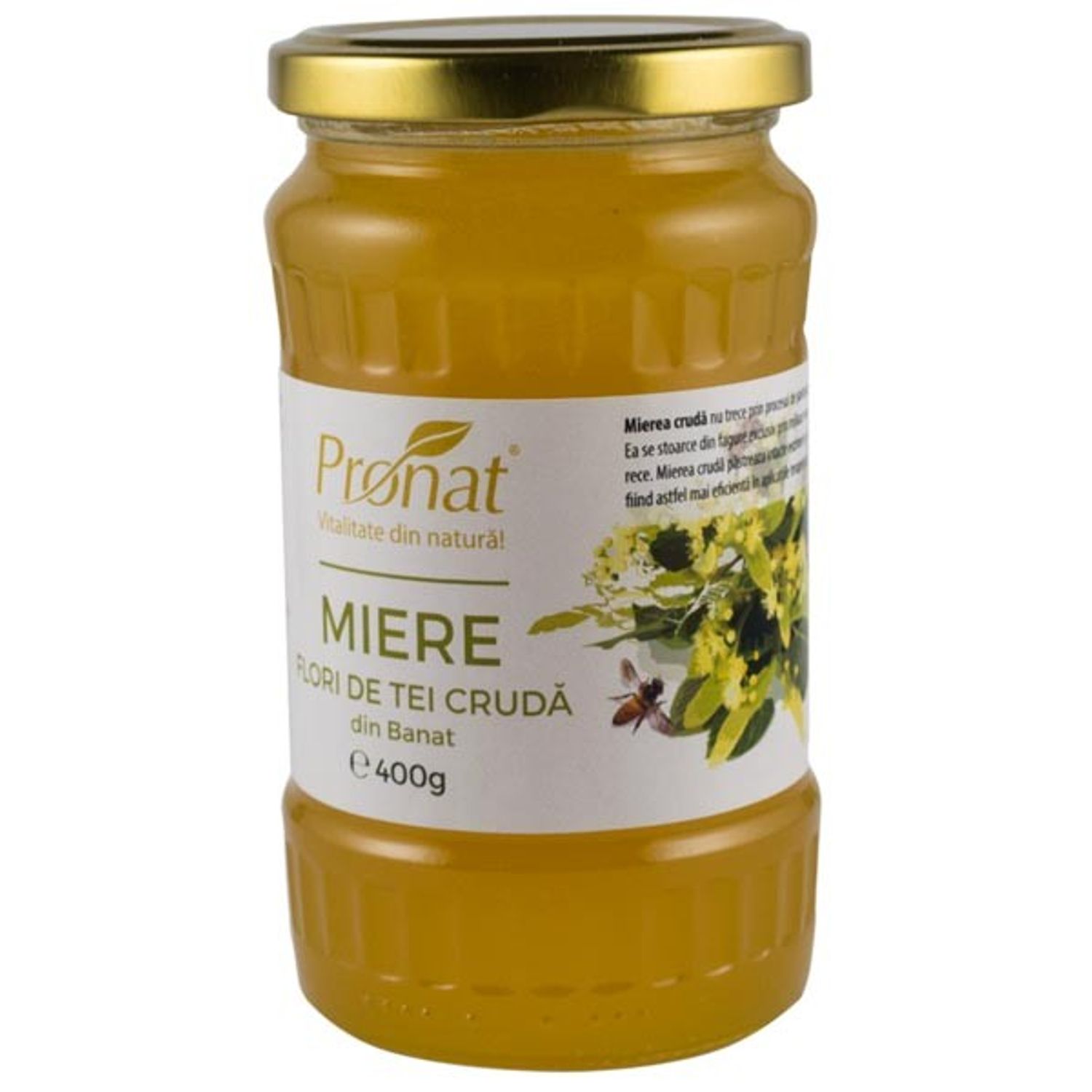 Miere din flori de tei cruda 400g fotografia produsului