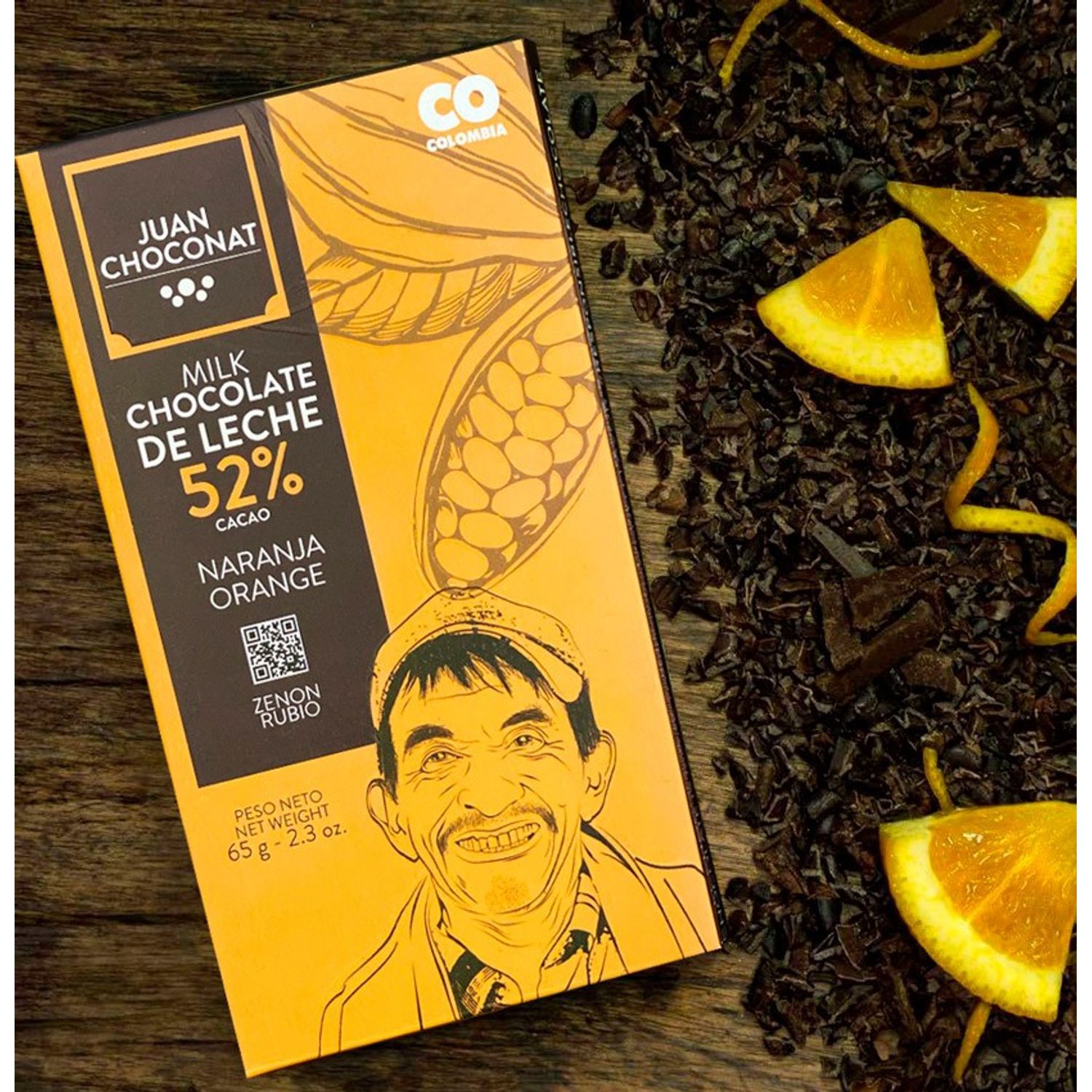 Ciocolata cu lapte si portocale 52% cacao, 65g Juan Choconat fotografia produsului View 2 L