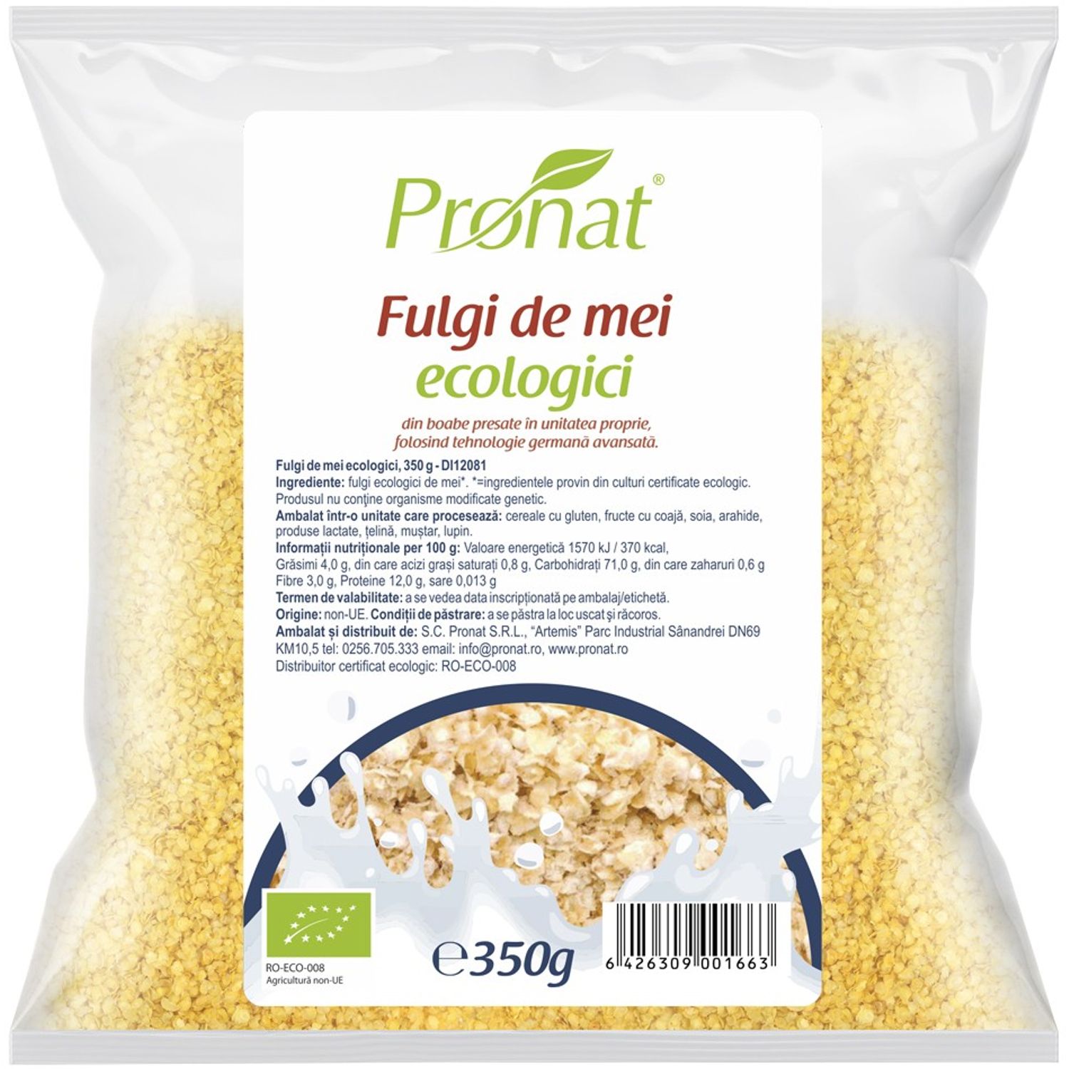 Fulgi de mei Bio, 350 g fotografia produsului View 2 L