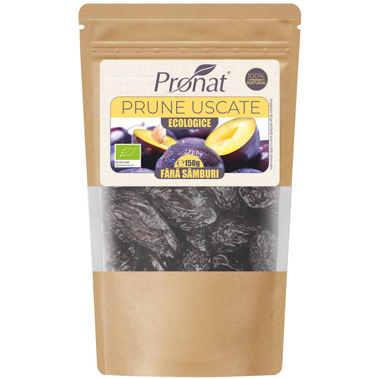 Prune uscate Bio, fara samburi, 150 g fotografia produsului