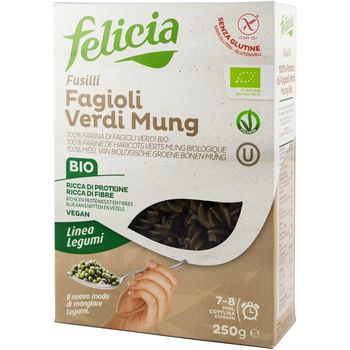 Fusilli bio din faina de fasole mung, 250gr felicia