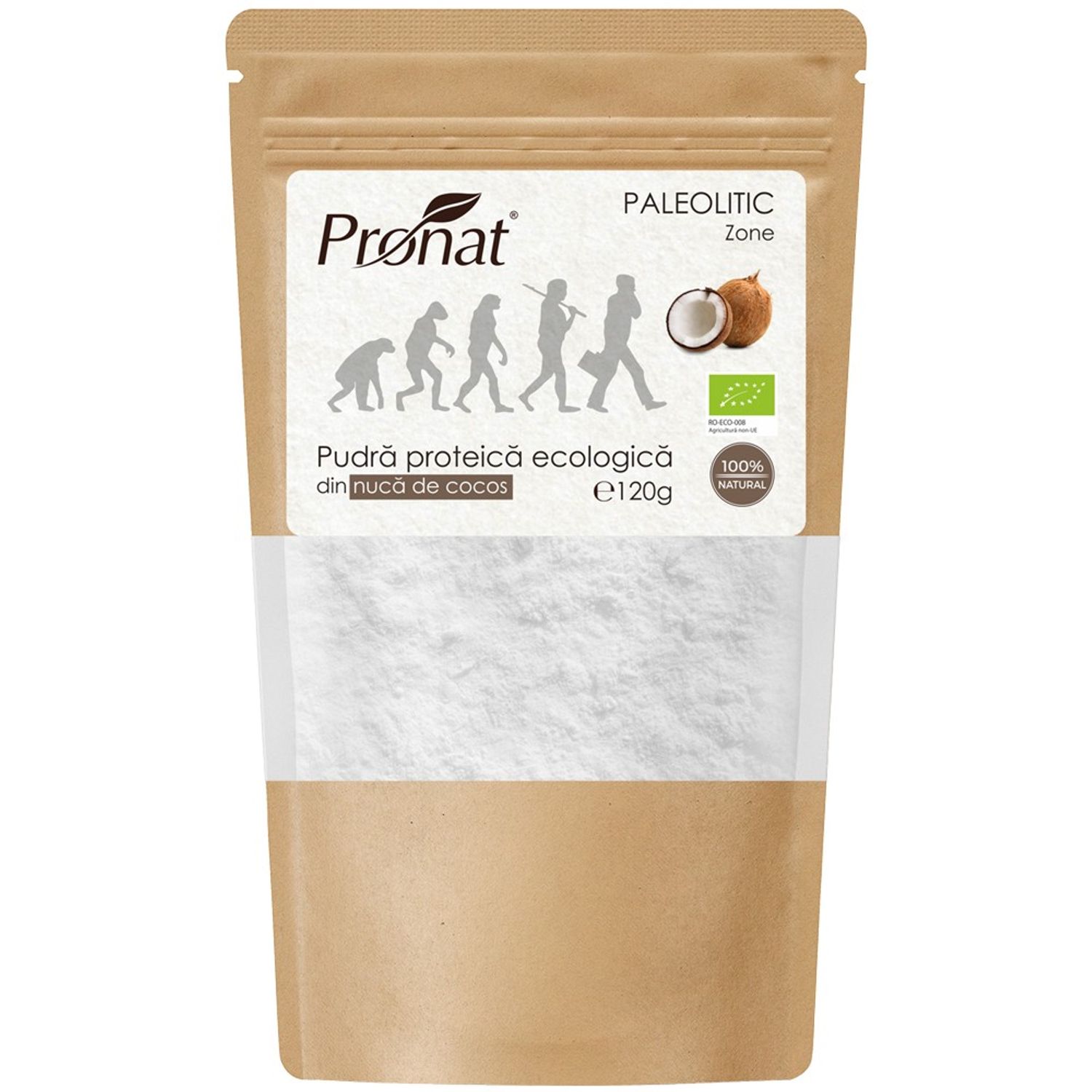 Pudra proteica Bio din nuca de cocos, 120g fotografia produsului