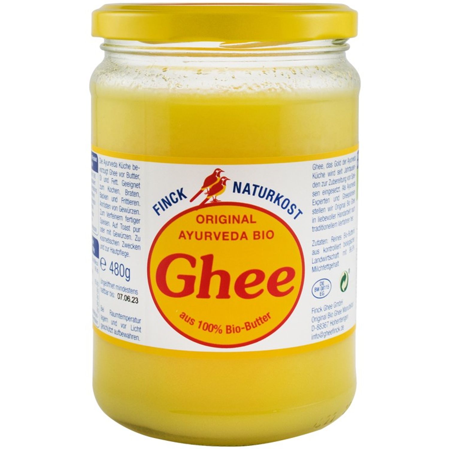 Unt ghee Bio, 480g Finck Naturkost fotografia produsului