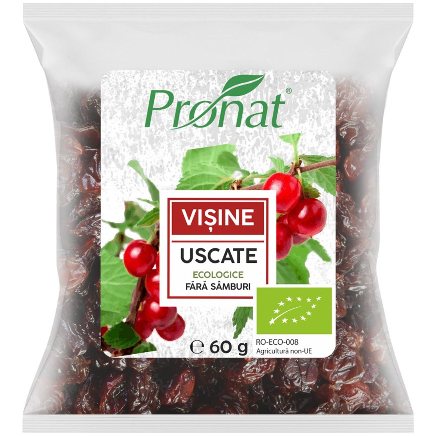 Visine Bio uscate, fara samburi, 60g fotografia produsului