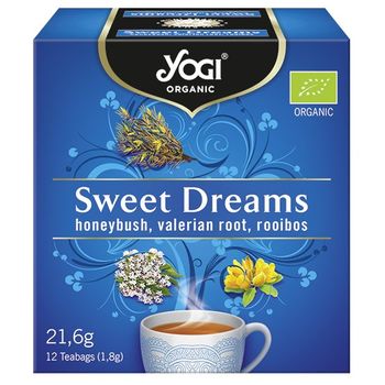 Ceai Bio vise placute cu honeybush, radacina de valeriana si rooibos, 12 plicuri 21,6g Yogi tea