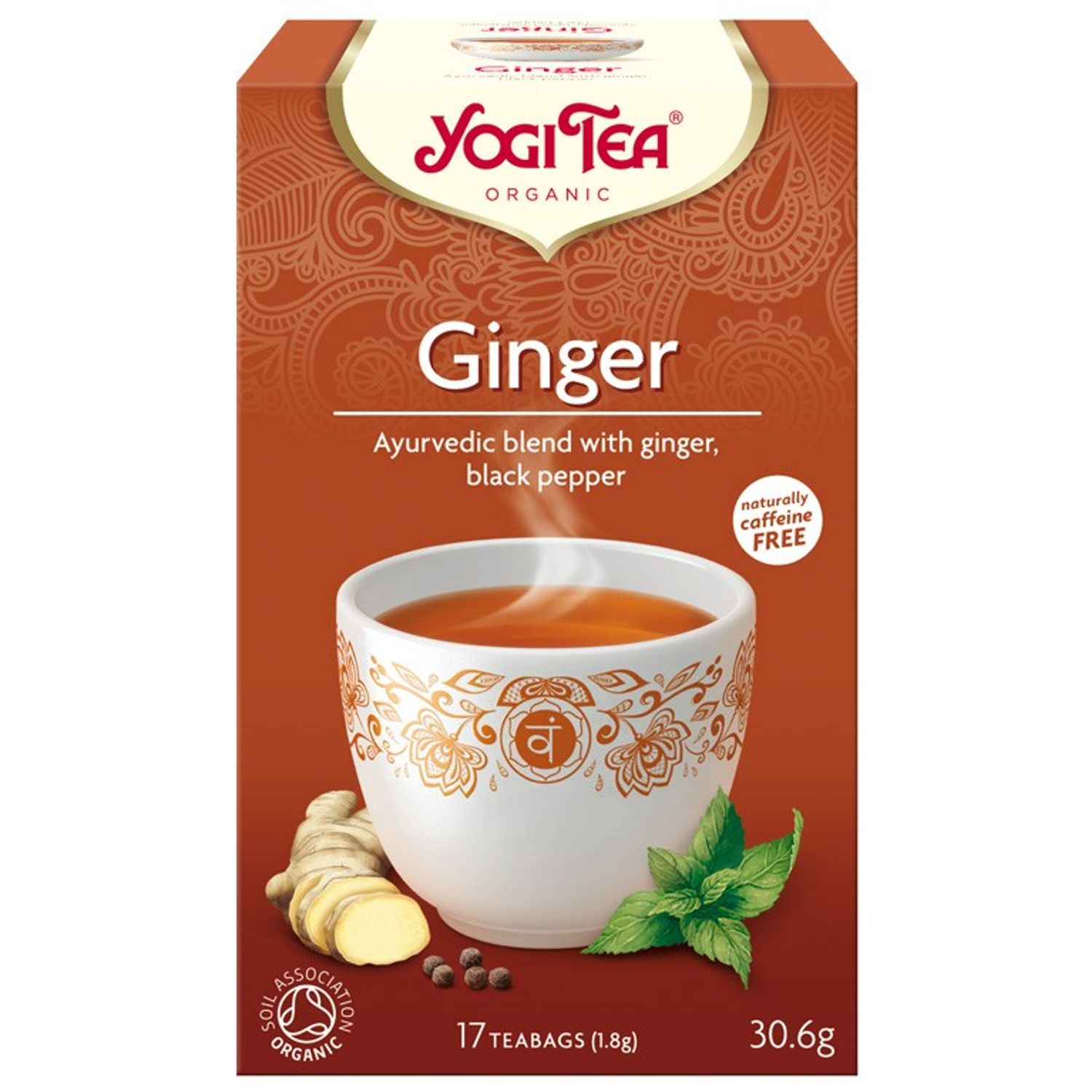 Ceai Bio de ghimbir, 17 pliculete 30.6gr Yogi tea fotografia produsului