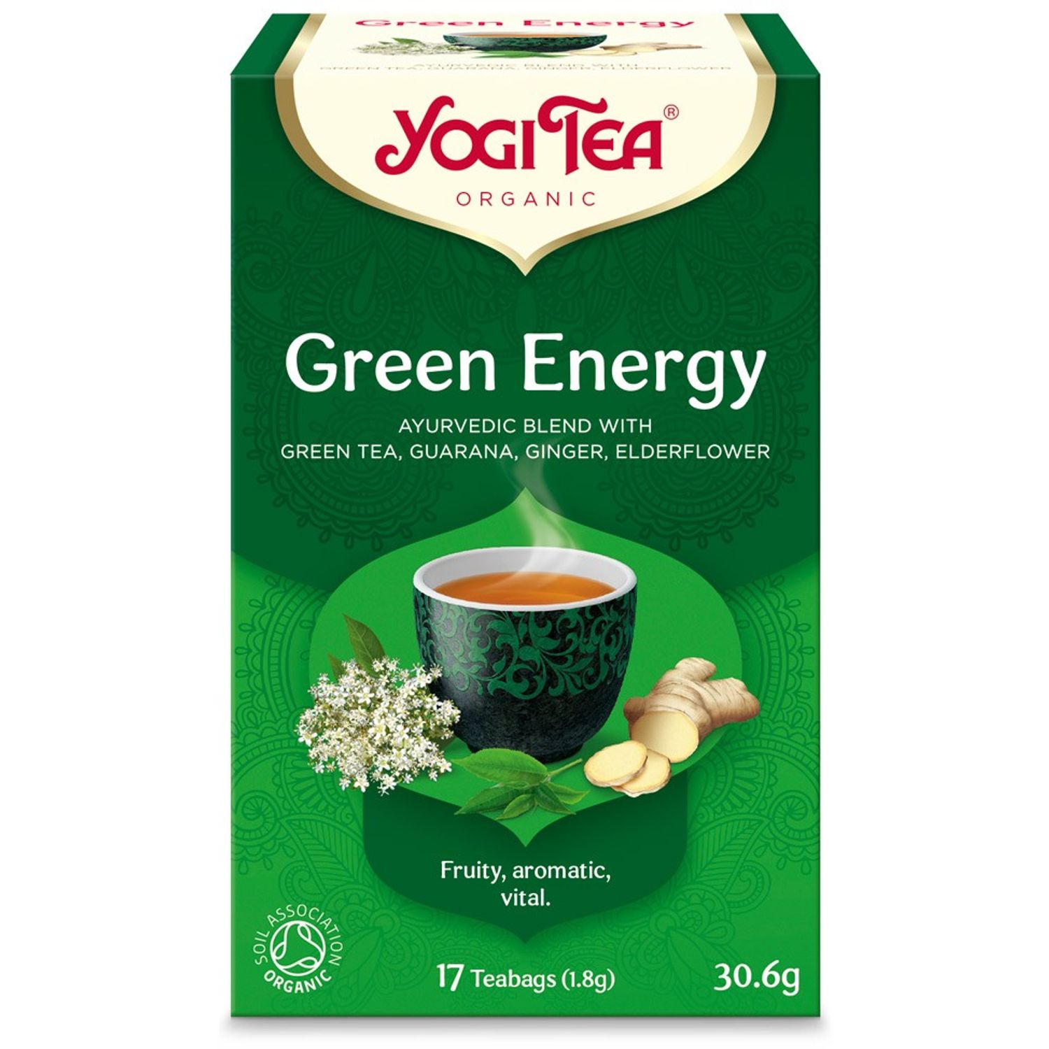 Ceai Bio energie verde, 17 pliculete 30.6g Yogi tea fotografia produsului