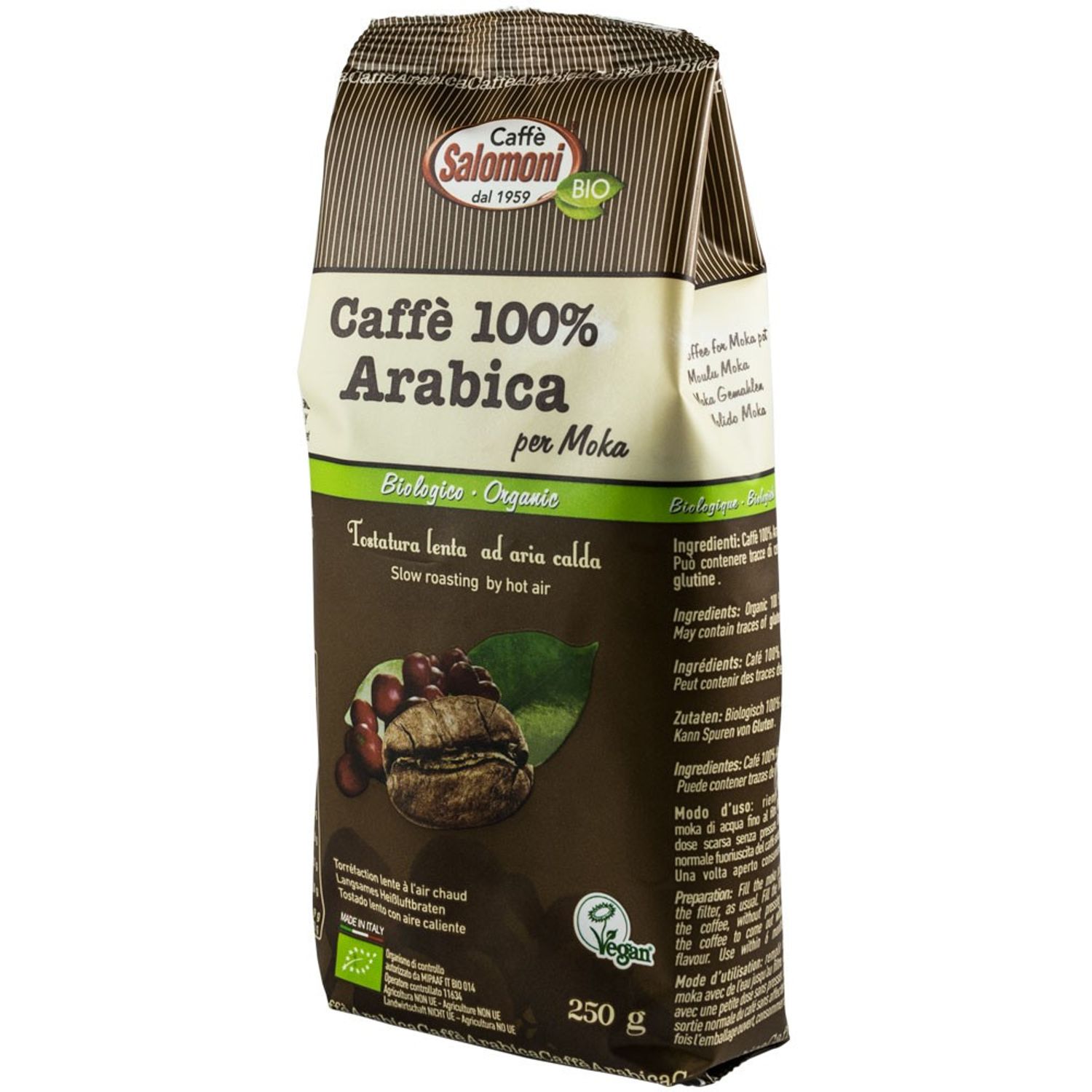 Cafea Bio 100% arabica, 250g salomoni fotografia produsului