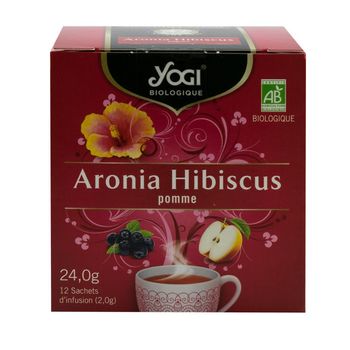 Ceai bio aronia, hibiscus si mar, 12 plicuri 24 g yogi tea