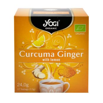 Ceai Bio din curcuma, ghimbir si lamaie, 12 plicuri 24 g Yogi tea