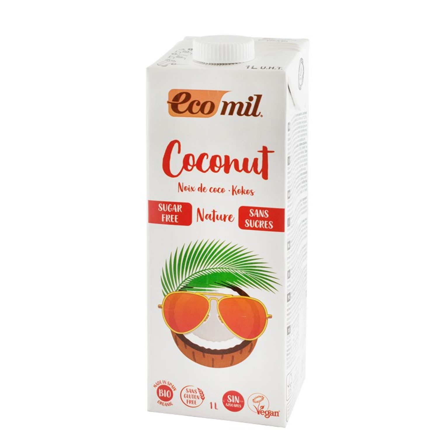 Bautura vegetala Bio de cocos, fara zahar, 1l Ecomil fotografia produsului