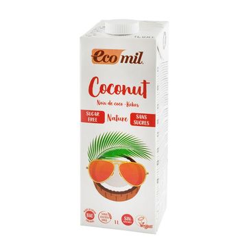 Bautura vegetala Bio de cocos, fara zahar, 1l Ecomil Ecomil Ecomil