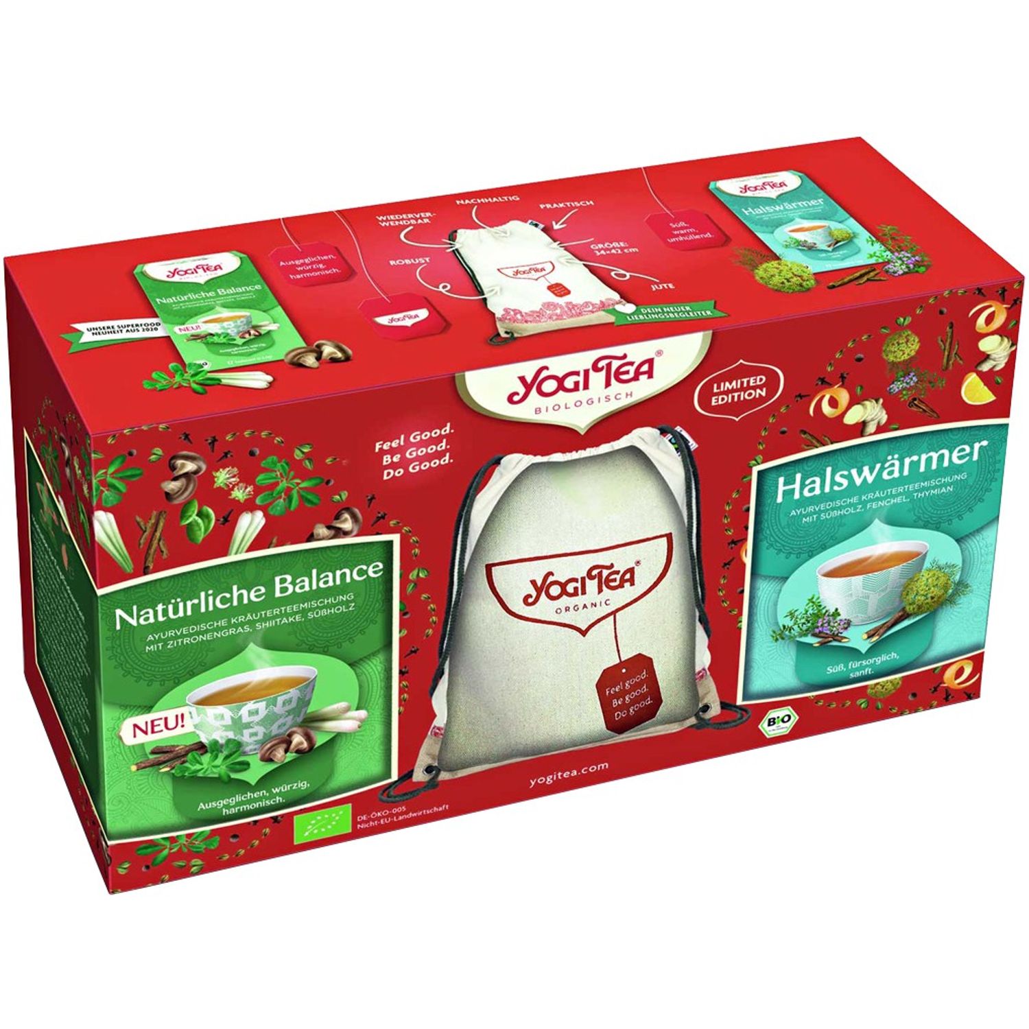 Pachet 2 cutii de ceai Bio + 1 mini rucsac 34x42 cm Yogi tea fotografia produsului