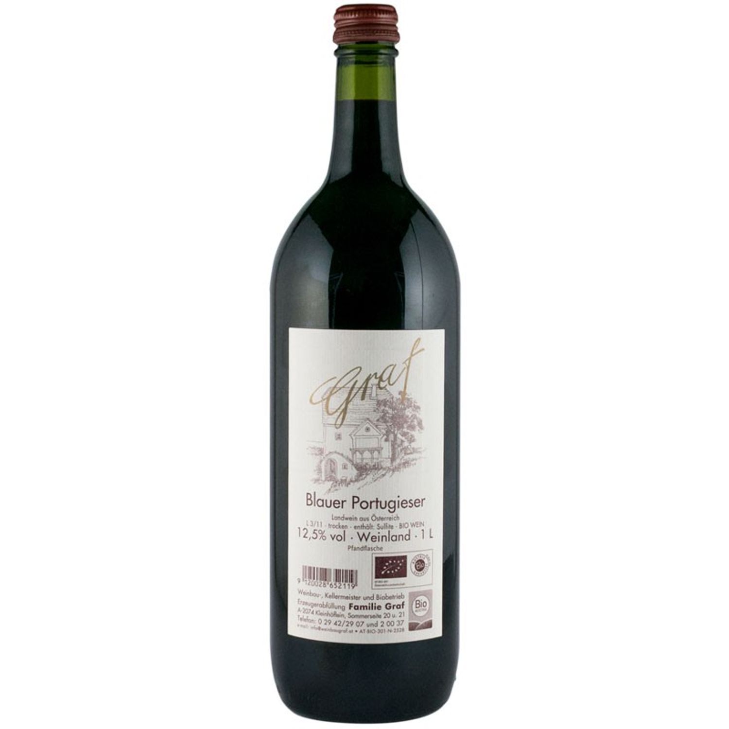 Vin rosu Bio blauer portugieser, 1 l GRAF fotografia produsului