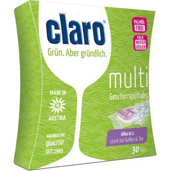 Tablete ecologice 3-in-1 pentru masina de spalat vase, 30 tablete, 600g claro