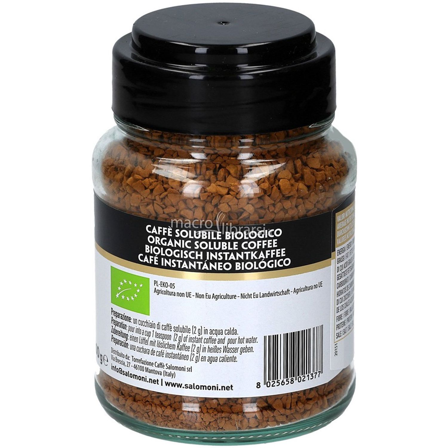 Cafea Bio solubila liofilizata 100g Salomoni fotografia produsului View 2 L