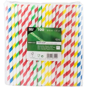 Paie din carton bio pentru shakes, 100 bucati pap star