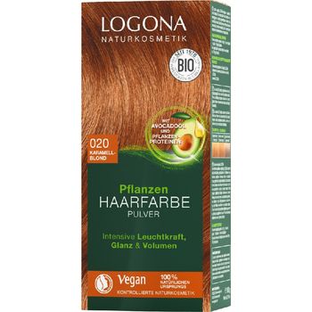 Vopsea de par 100 % naturala, 100g blond caramel nuanta 020 logona