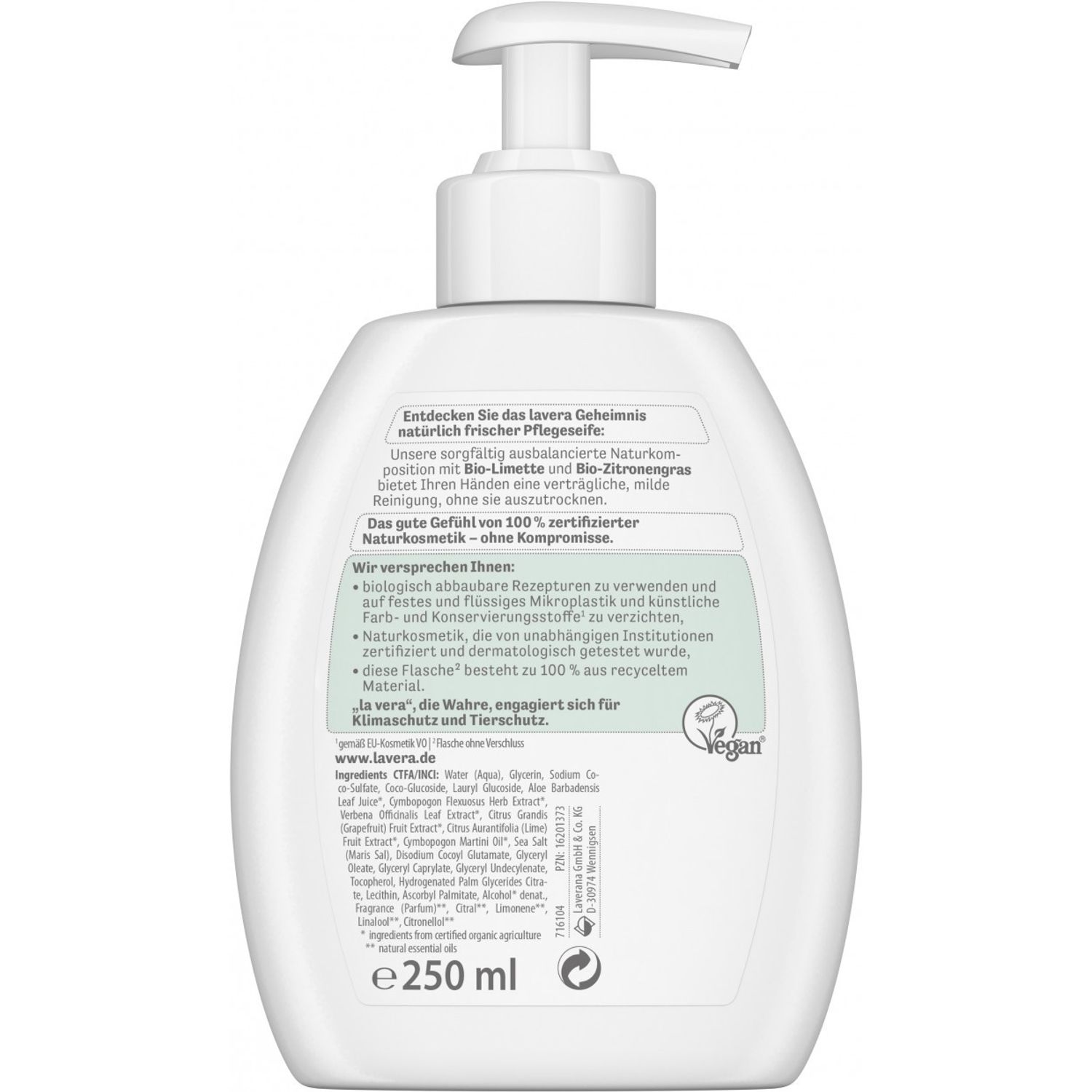 Sapun lichid Bio, fresh, 250ml Lavera fotografia produsului View 2 L