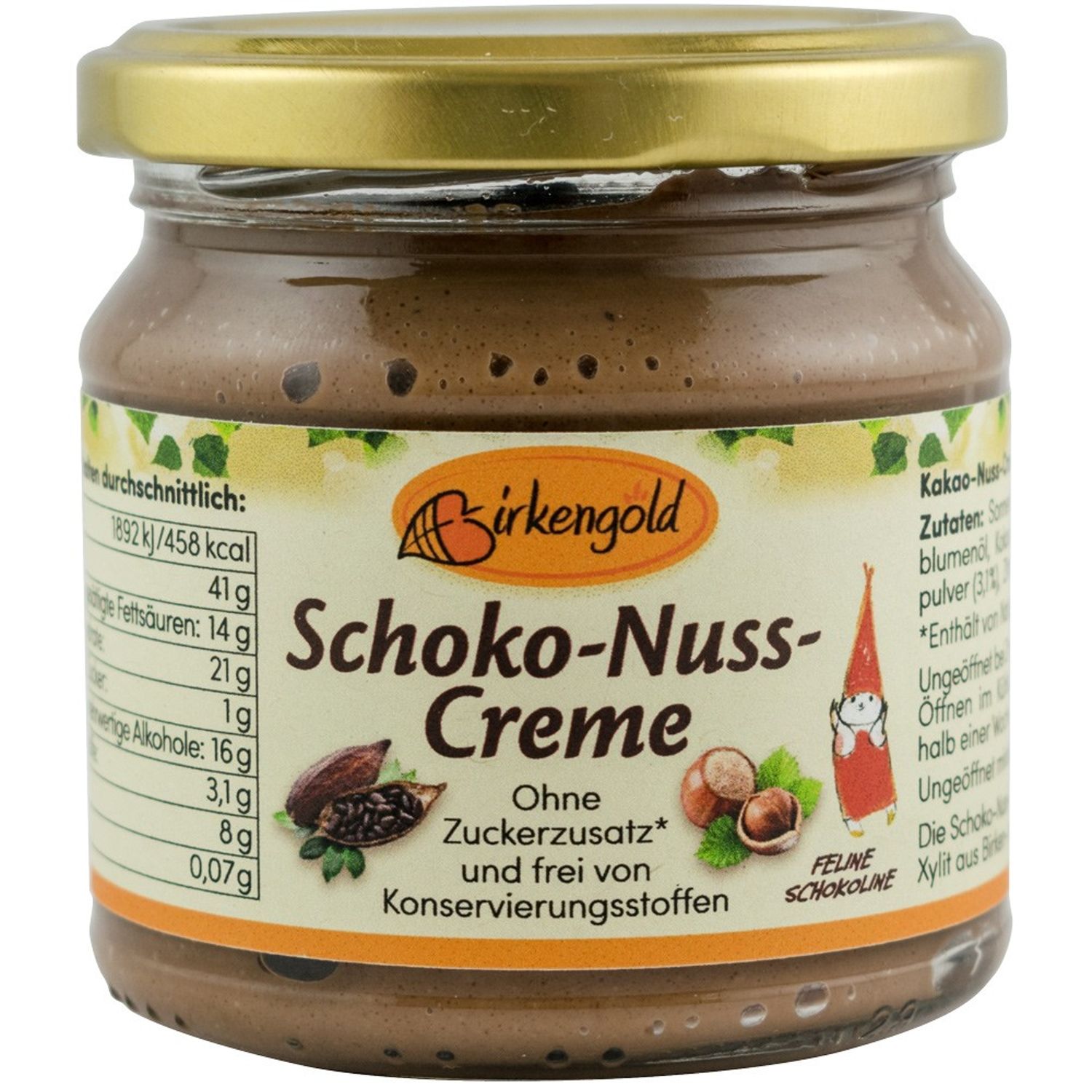 Crema de cacao si alune de padure, 170g Birkengold fotografia produsului