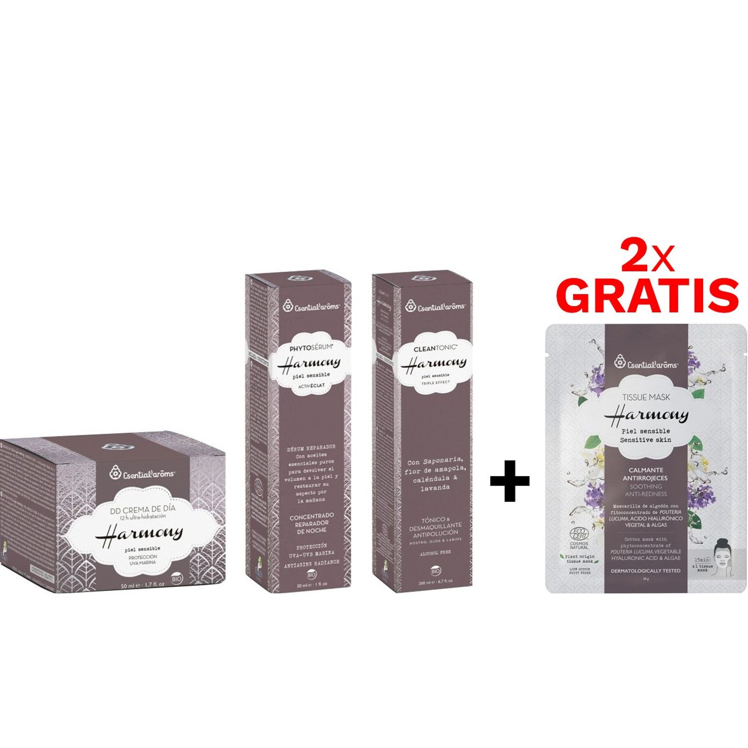Pachetul silver ten sensibil crema + ser + tonic & demachiant Esentialaroms fotografia produsului