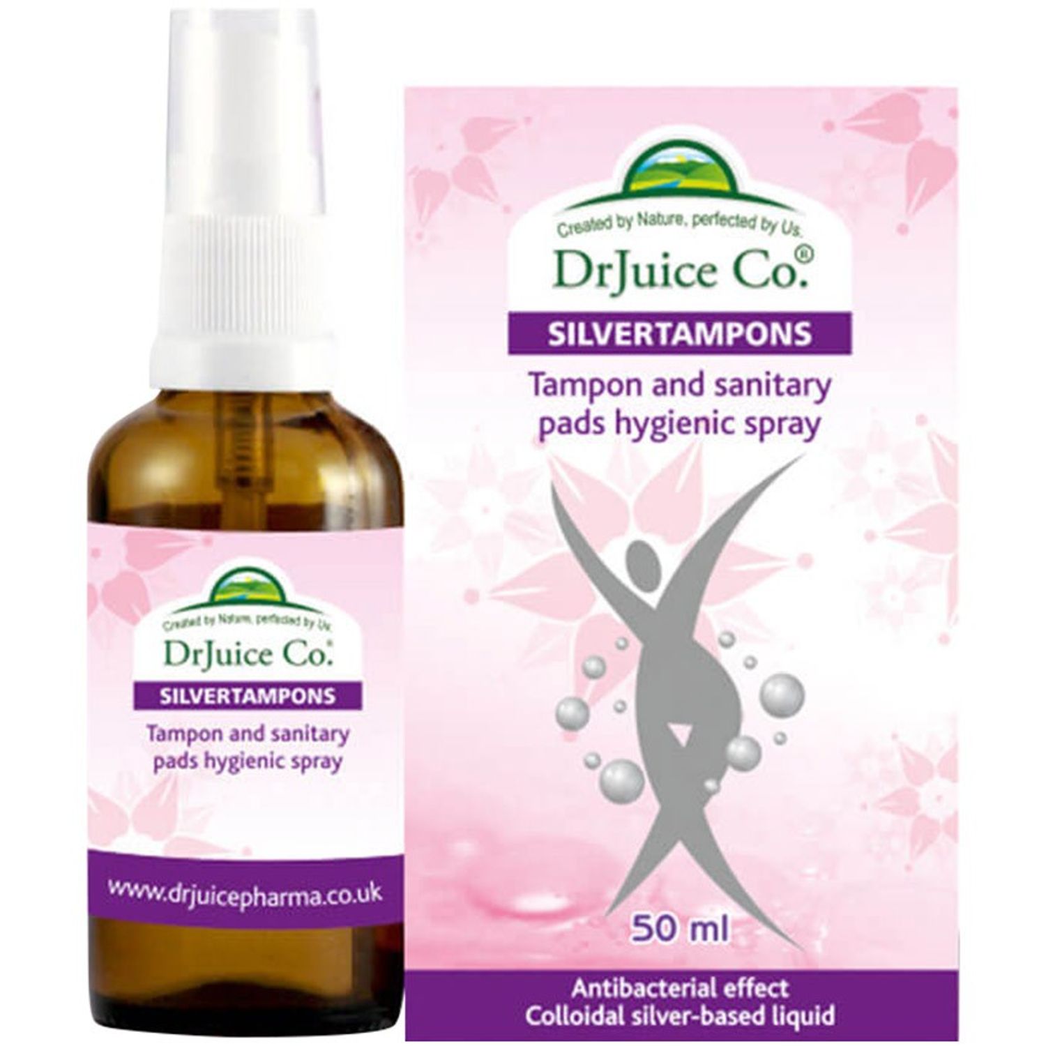 Silvertampons, spray igienic cu argint coloidal, 50 ml DrJuice fotografia produsului