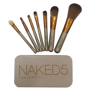 Set complet de 7 pensule pentru machiaj profesional Make-up Naked 5-EDY® Edy Market