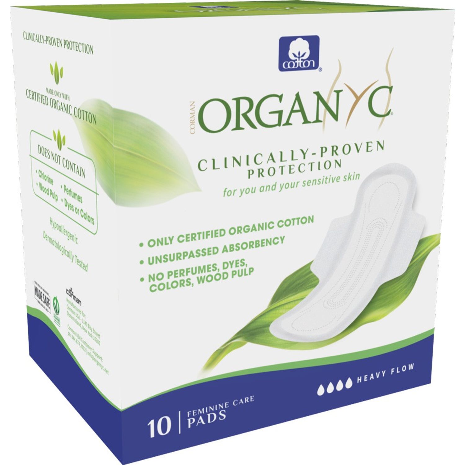 Absorbante intime din bumbac organic pentru noapte 10 buc Organyc fotografia produsului