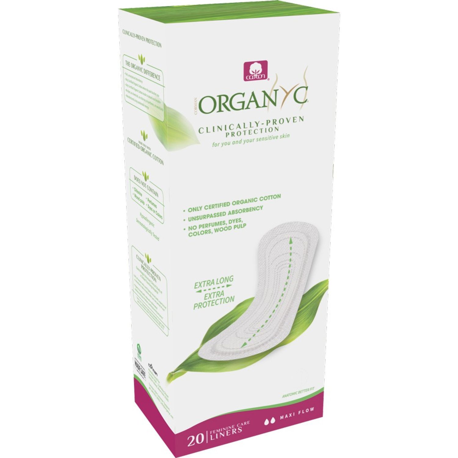 Absorbante zilnice maxi din bumbac organic 20 buc. Organyc fotografia produsului