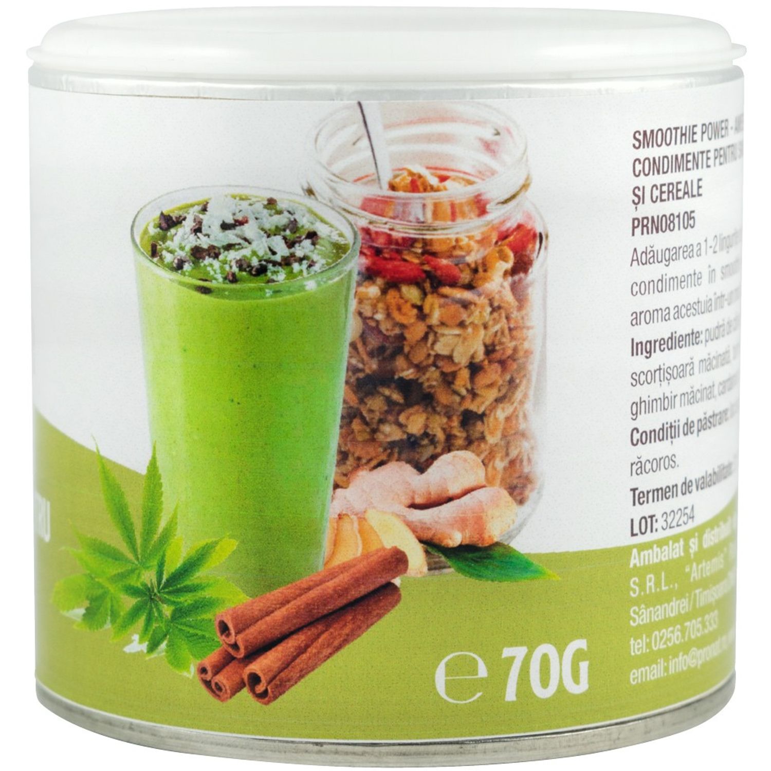 Smoothie power, amestec de condimente pentru smoothies si cereale, 70g fotografia produsului View 2 L