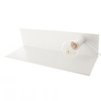 Etajera metalica si lampa cu fixare magnetica, atmosphera, cu prindere in perete, 50 x 16 x 12 cm, alb