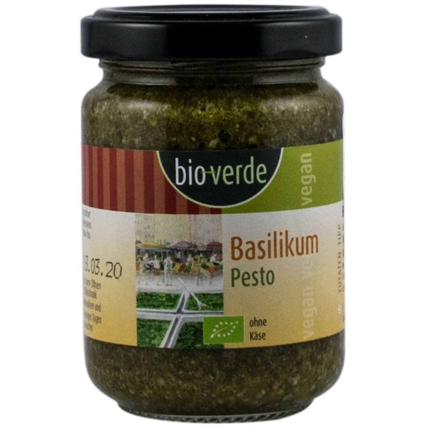 Sos pesto Bio cu busuioc, 125ml Bioverde fotografia produsului