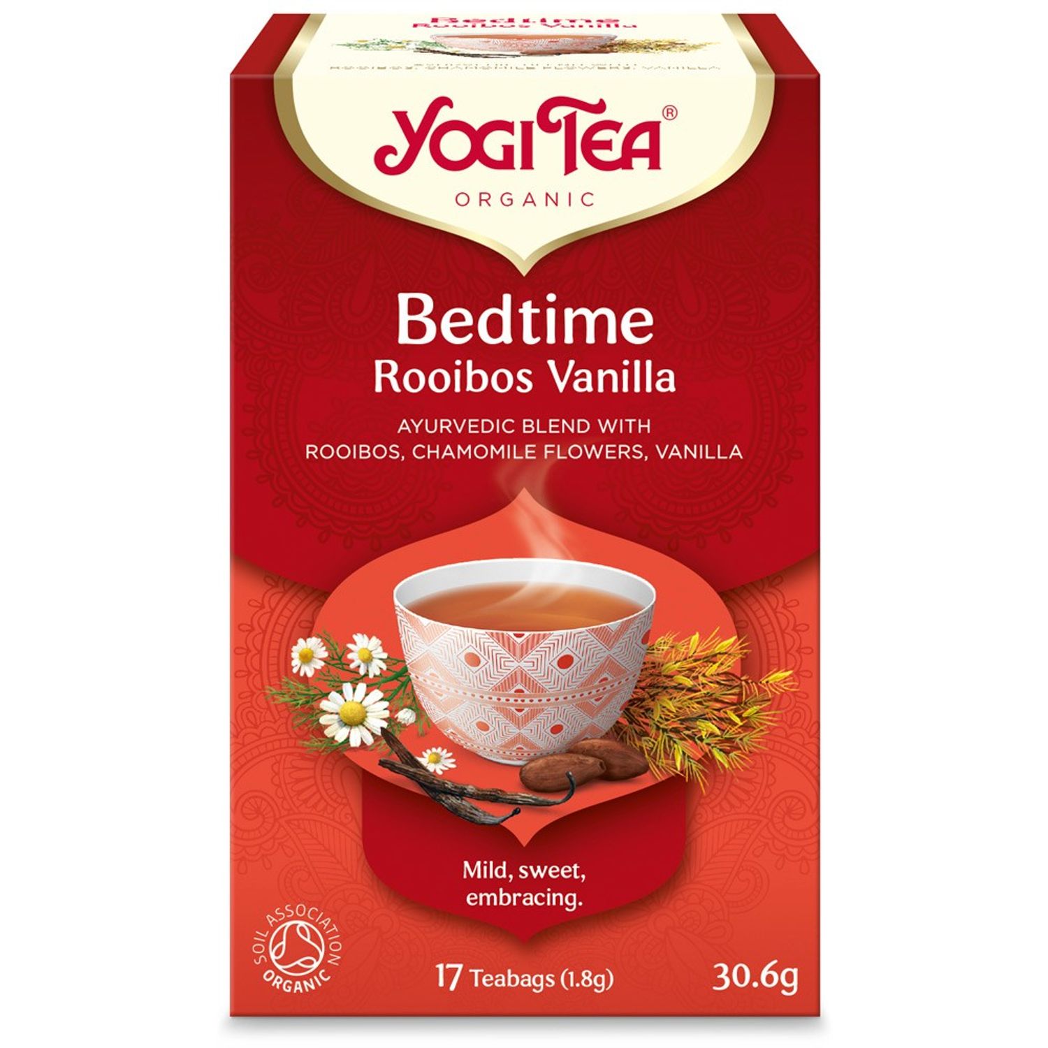 Ceai Bio de seara cu rooibos si vanilie, 17 pliculete 30.6gr Yogi tea fotografia produsului