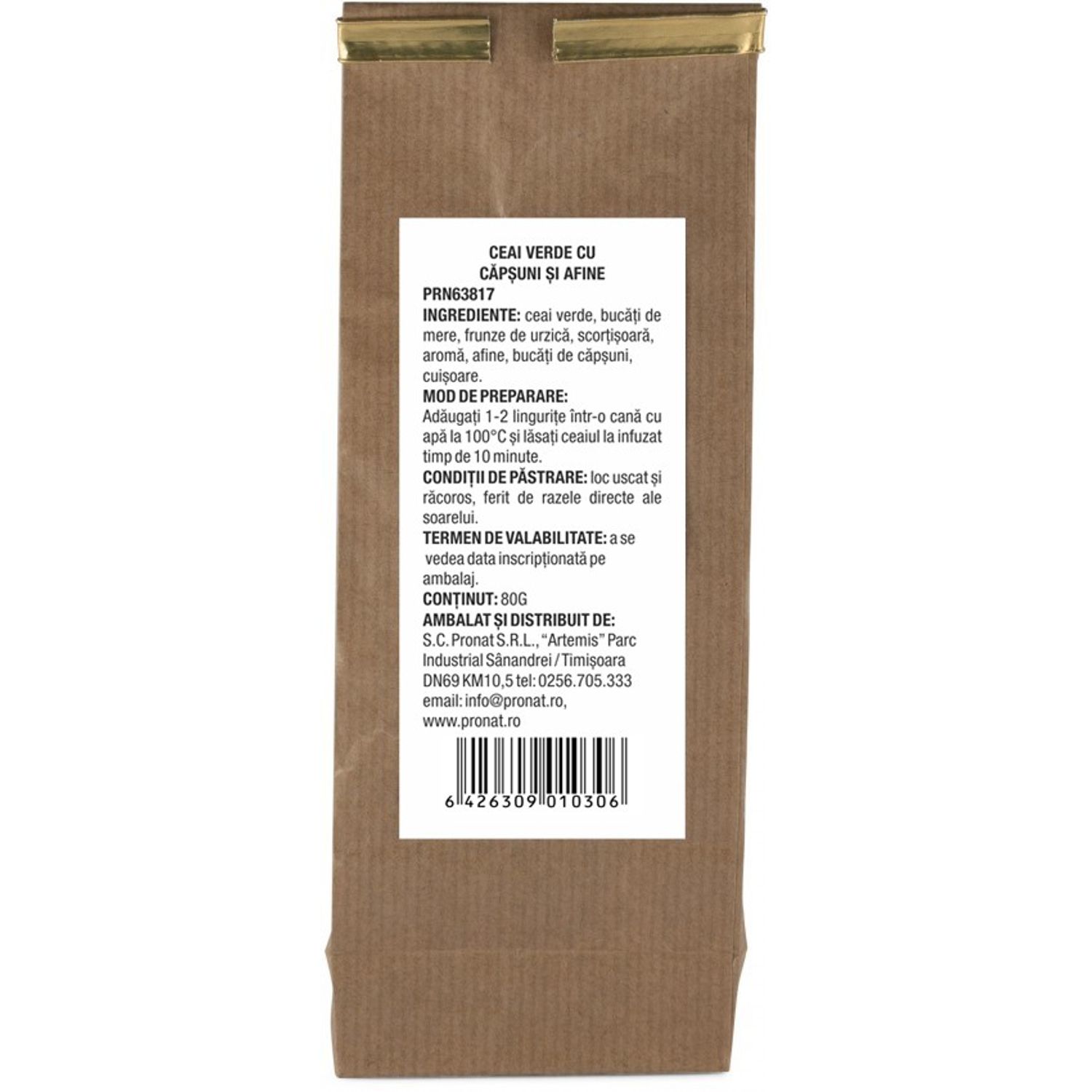 Ceai de fructe ceai verde cu capsuni si afine 80g fotografia produsului View 2 L