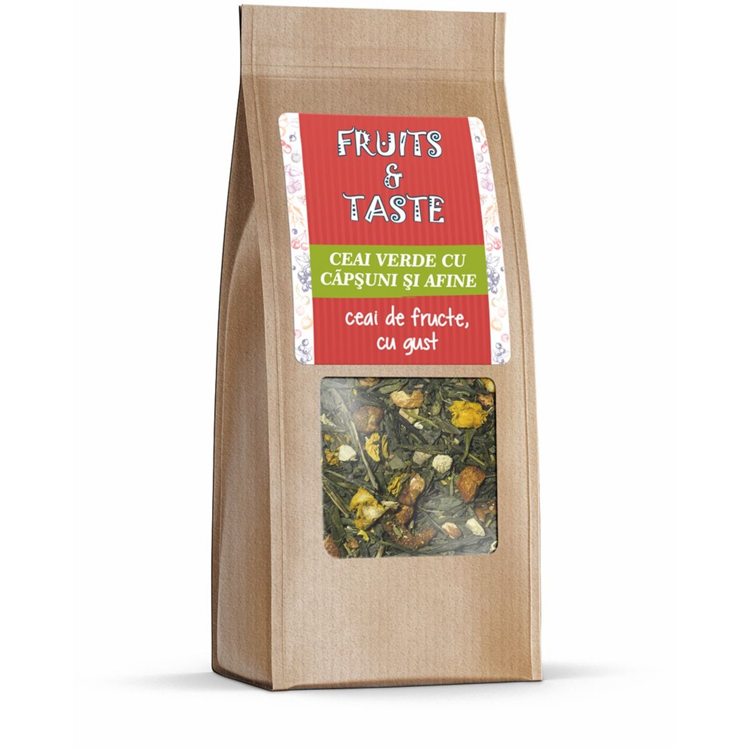Ceai de fructe ceai verde cu capsuni si afine 80g fotografia produsului